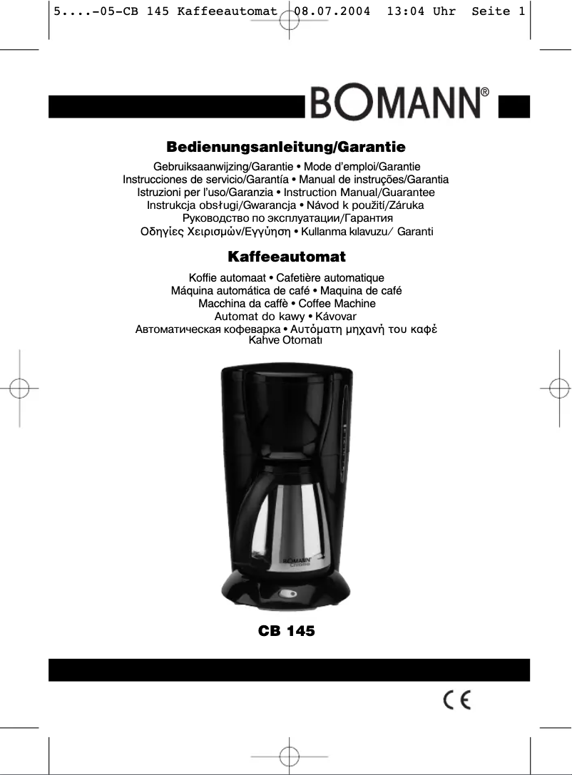 Page 1 de la notice Manuel utilisateur Bomann CB 145