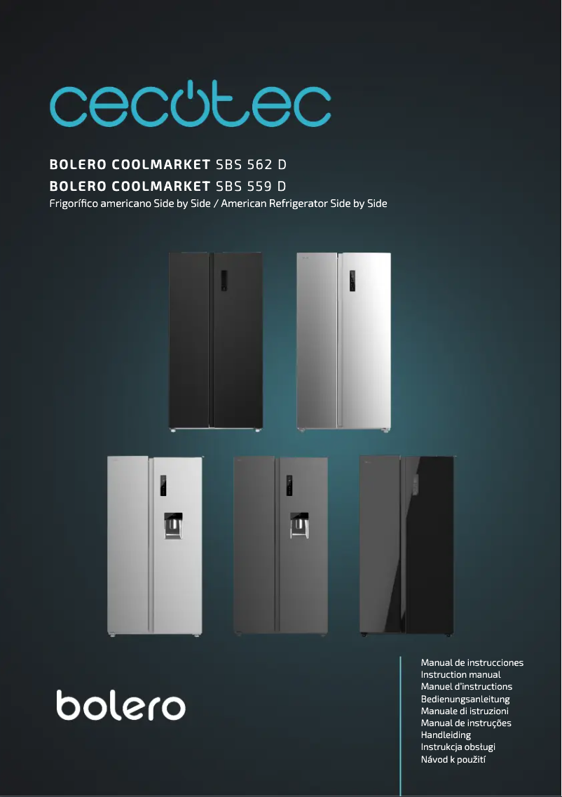 Page 1 de la notice Manuel utilisateur Cecotec Bolero CoolMarket SBS 430 Ino