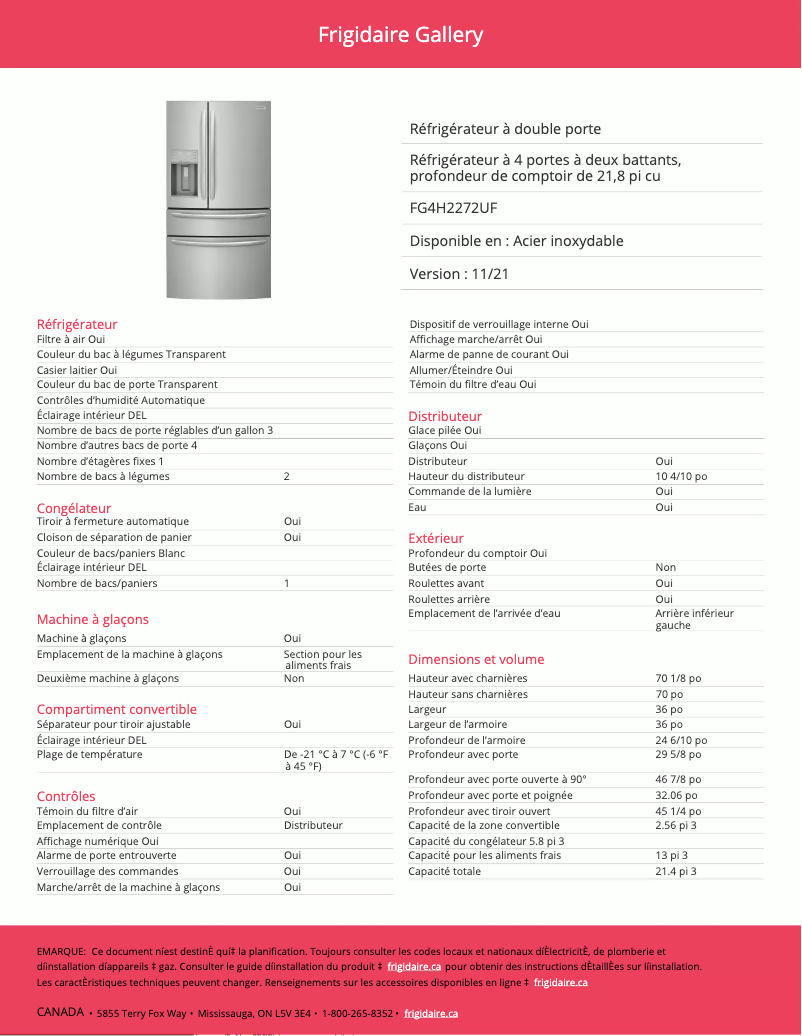 Image de la première page du manuel de l'appareil FG4H2272UF