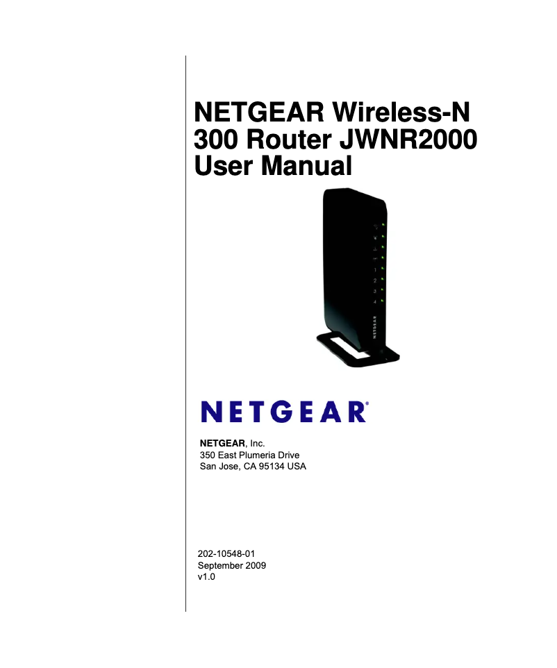 Page 1 de la notice Manuel utilisateur Netgear JWNR2000