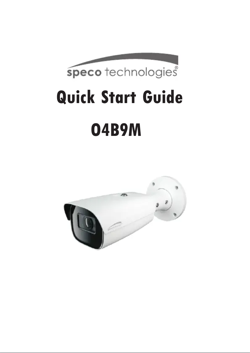 Page n°1 - Guide de démarrage rapide Speco Technologies O4B9M