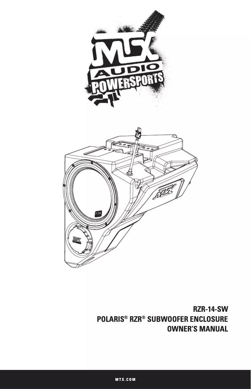Page 1 de la notice Manuel utilisateur MTX Audio RZR-14-SW