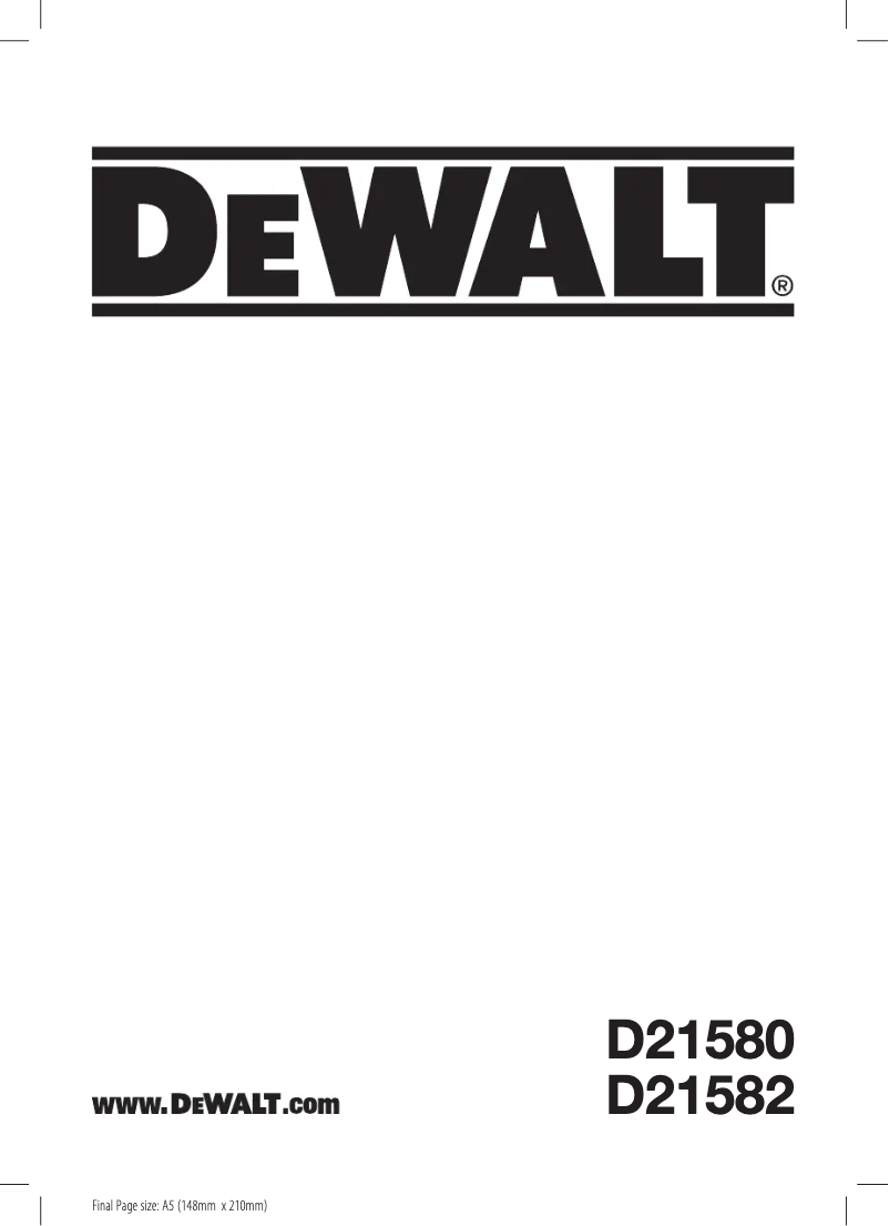 Page 1 de la notice Manuel utilisateur DeWalt D21582