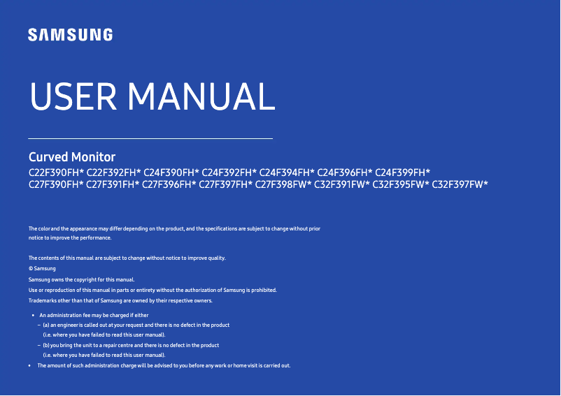 Page n°1 - Manuel utilisateur Samsung C22F390FHE
