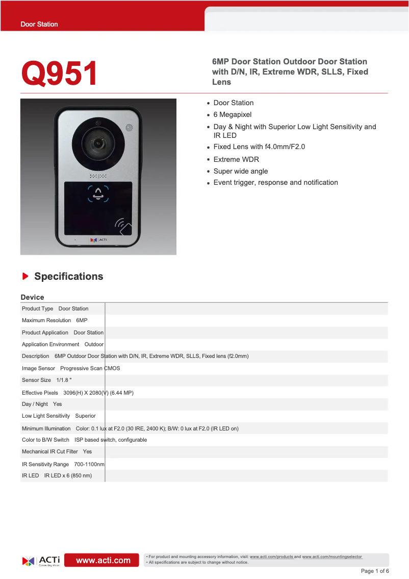 Image de la première page du manuel de l'appareil Q951