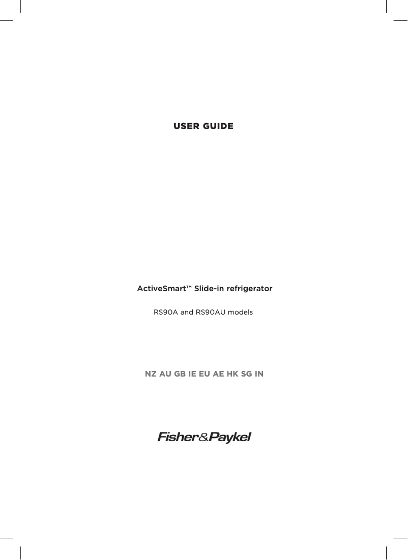 Page 1 de la notice Manuel utilisateur Fisher & Paykel RS90AU1