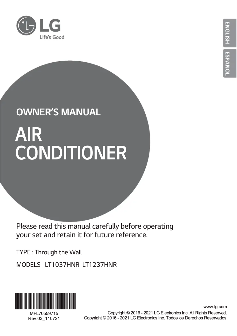 Page 1 de la notice Manuel utilisateur LG LT1037HNR