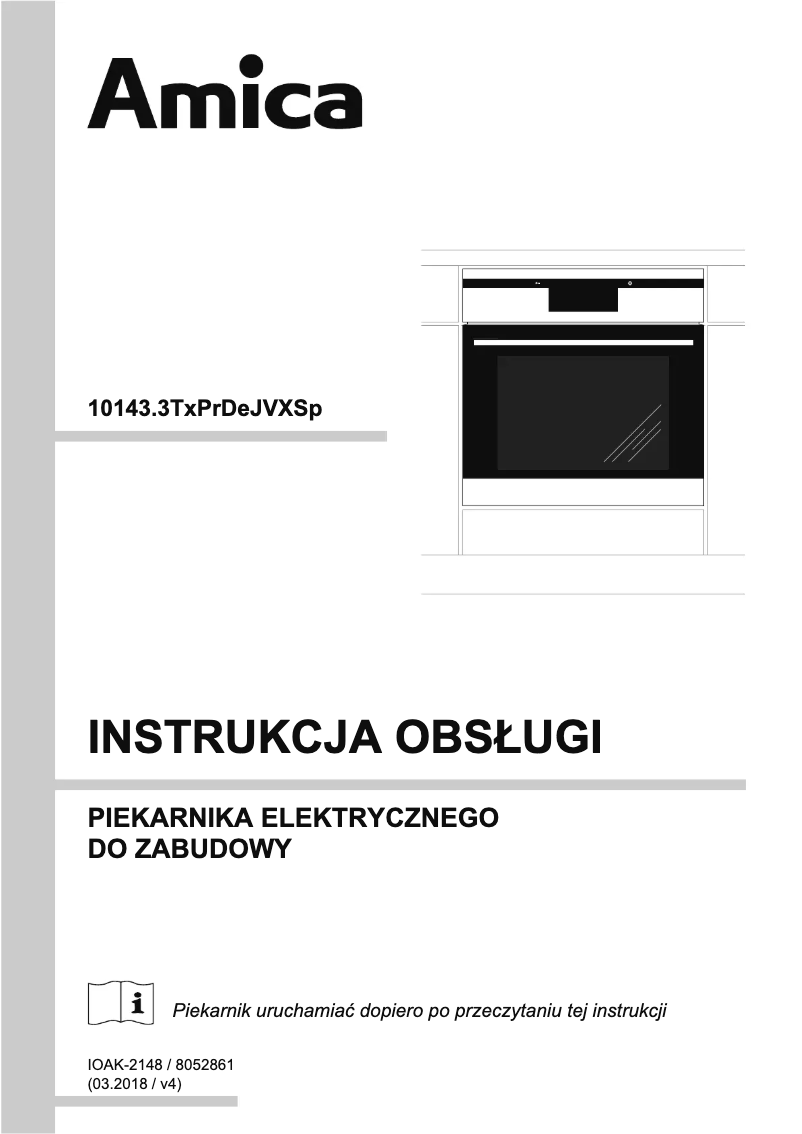 Page n°1 - Manuel utilisateur Amica EBI 712104 AA PYRO