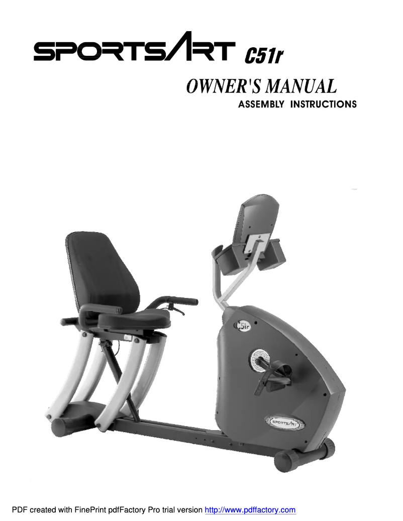 Page 1 de la notice Manuel utilisateur SportsArt C51R