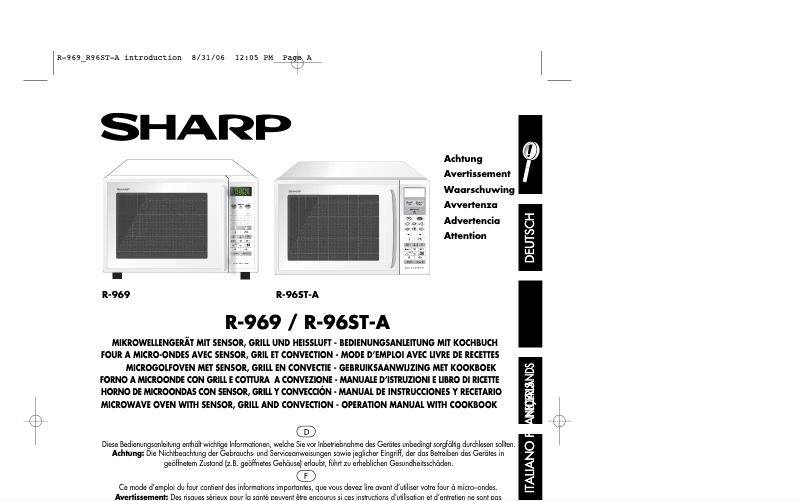 Page 1 de la notice Manuel utilisateur Sharp R-96ST-A