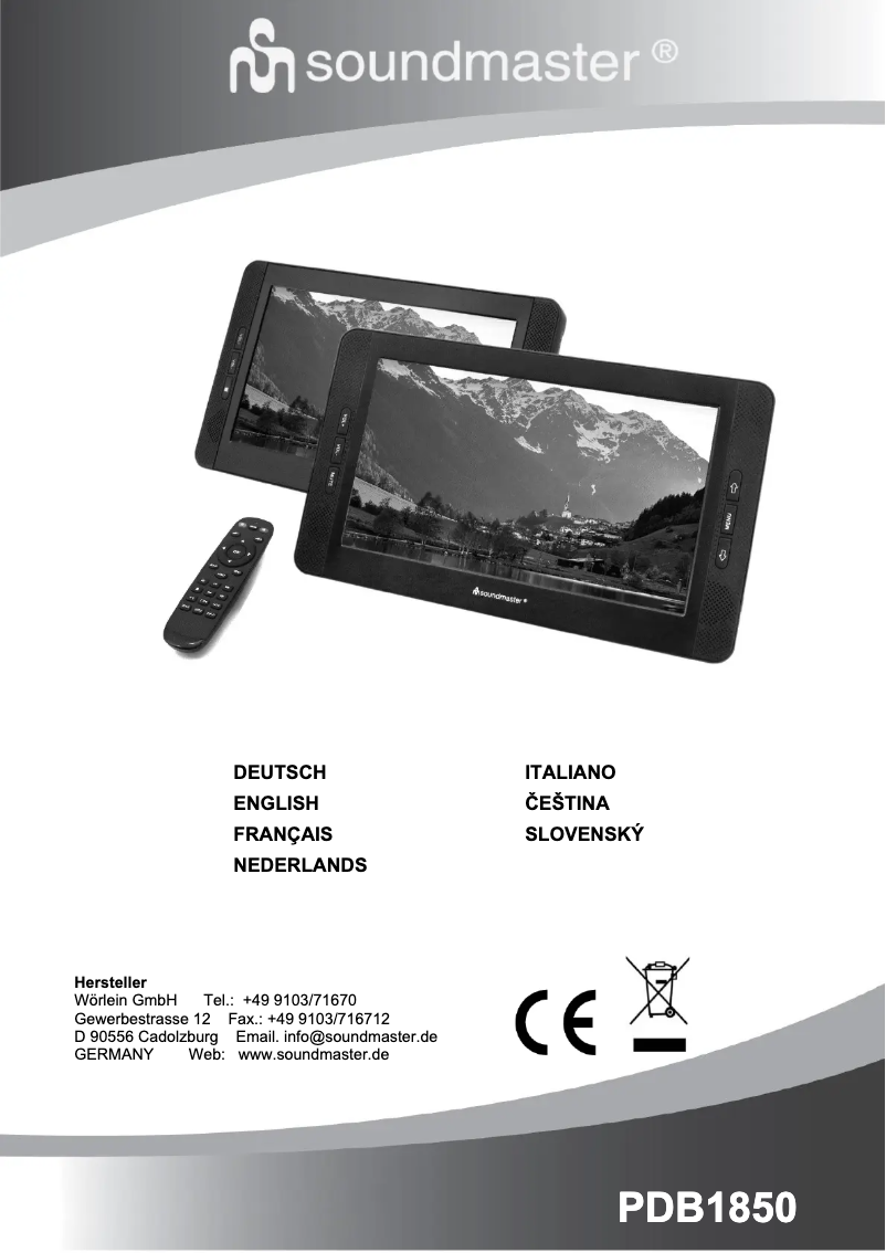 Page n°1 - Manuel utilisateur Soundmaster PDB1850