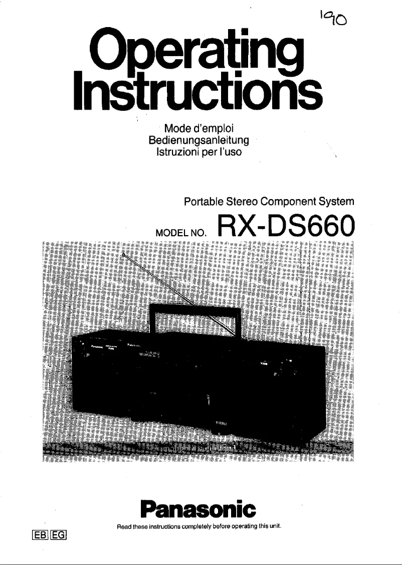 Page 1 de la notice Manuel utilisateur Panasonic RX-DS660