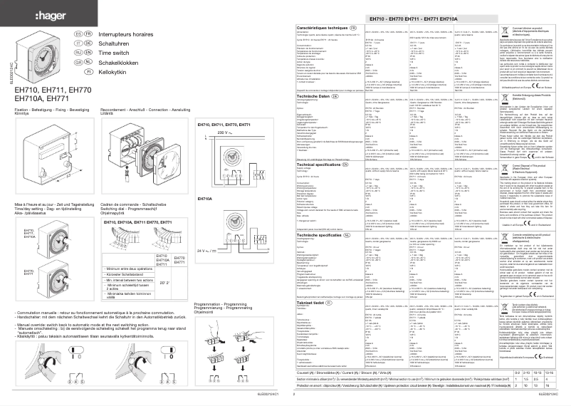 Page 1 de la notice Mode d'emploi Hager EH710
