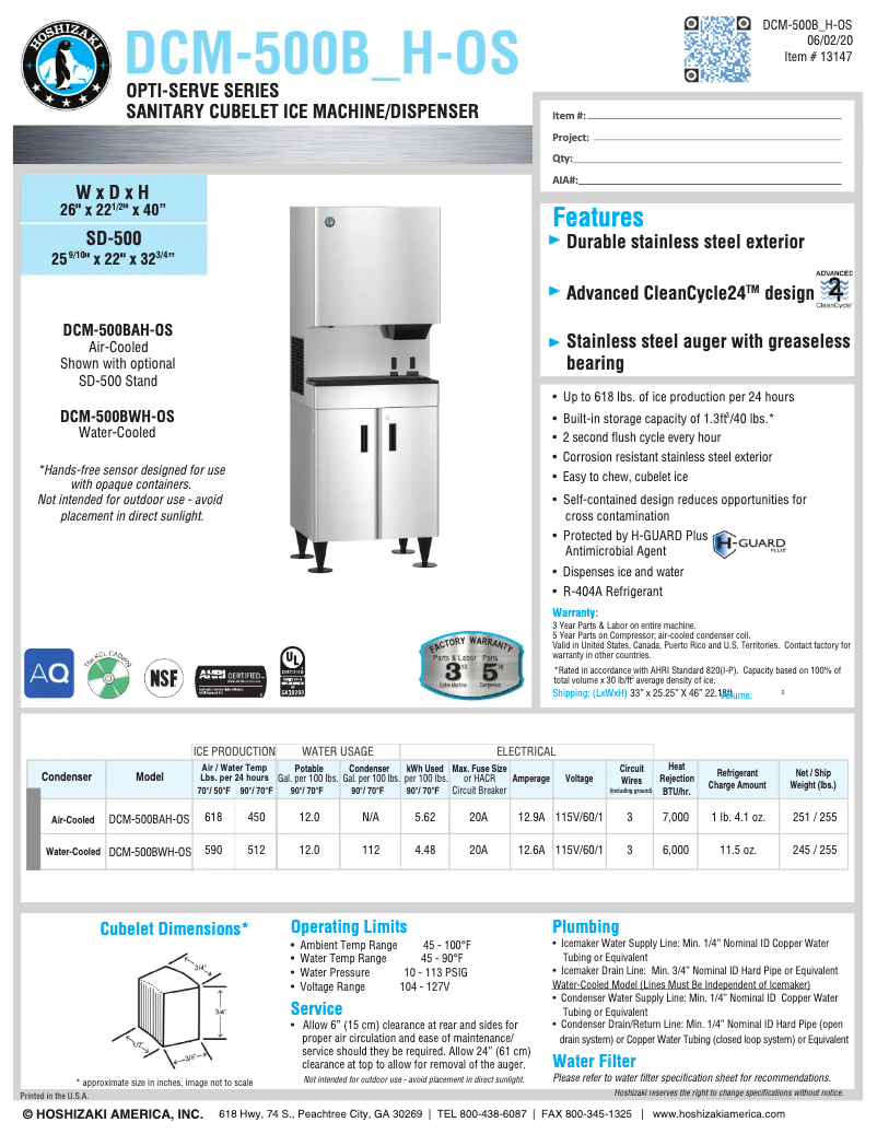 Image de la première page du manuel de l'appareil DCM-500BAH-OS