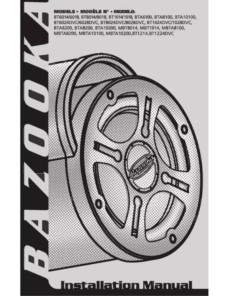 Page 1 de la notice Manuel utilisateur Bazooka BT6018