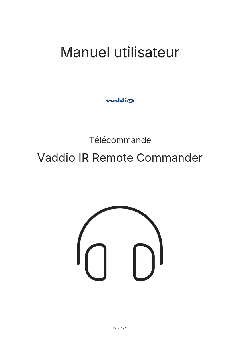 Image de la première page du manuel de l'appareil IR Remote Commander