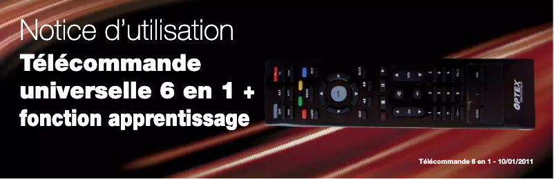 Page 1 de la notice Manuel utilisateur Optex 009502