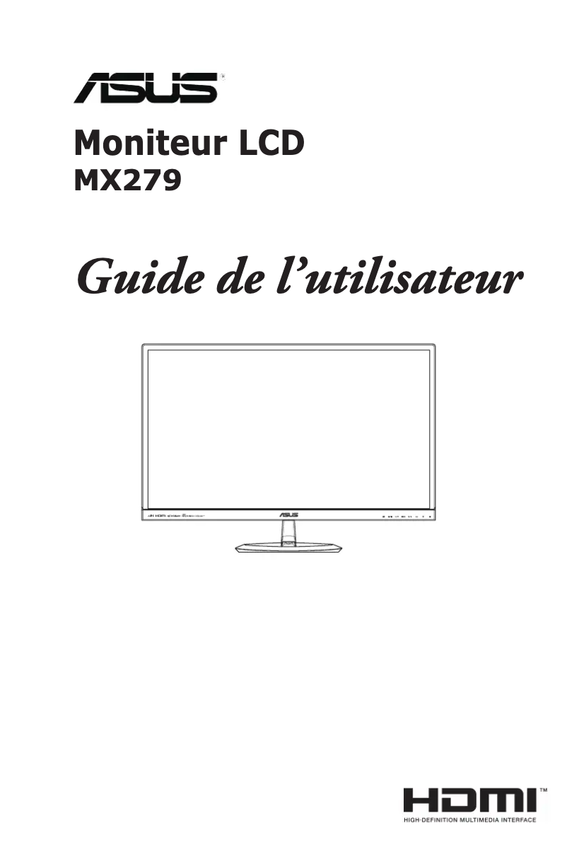 Page 1 de la notice Manuel utilisateur Asus Designo MX279HR