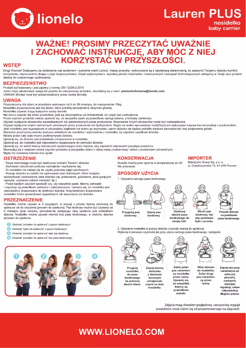 Image de la première page du manuel de l'appareil Lauren Plus