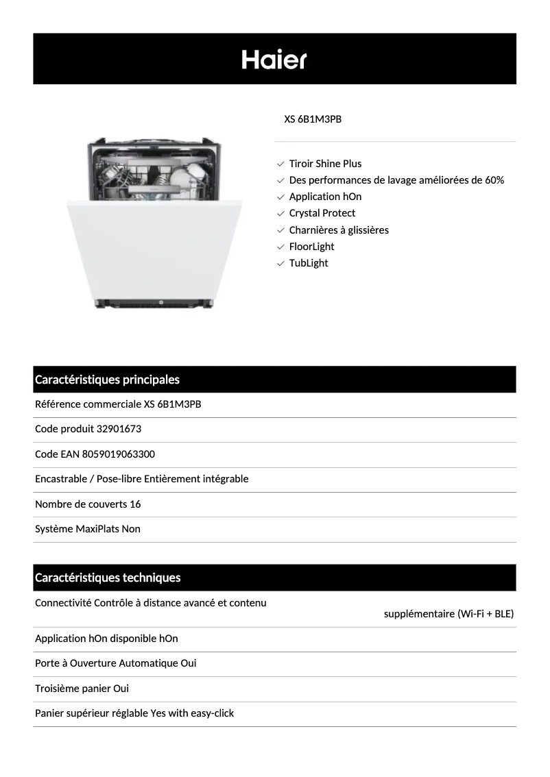 Image de la première page du manuel de l'appareil XI 6B0M3PDB