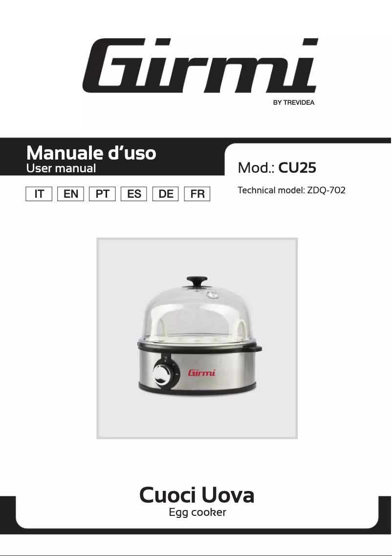 Page n°1 - Manuel utilisateur Girmi CU25