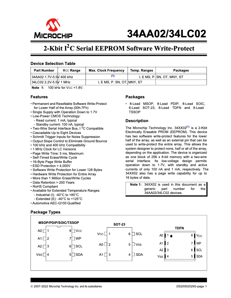 Imagen de la primera página del manual del dispositivo 34LC02