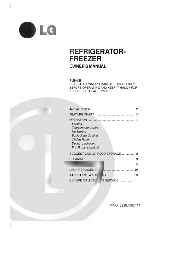 Image de la première page du manuel de l'appareil GR-T382G