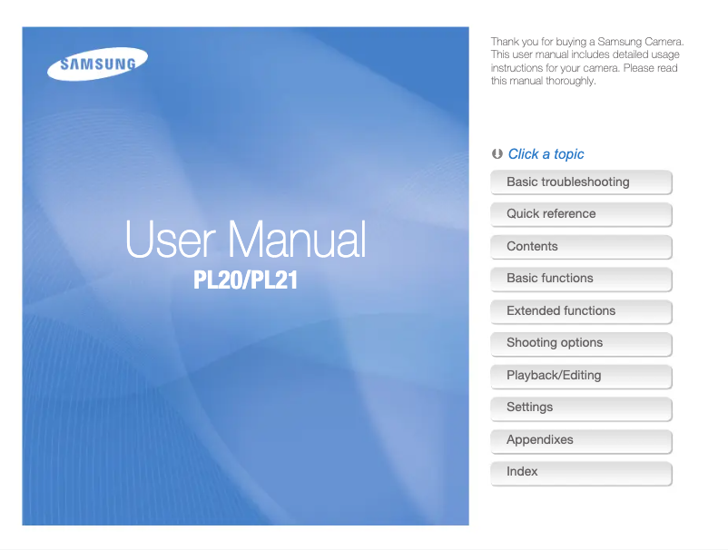 Page n°1 - Manuel utilisateur Samsung PL22