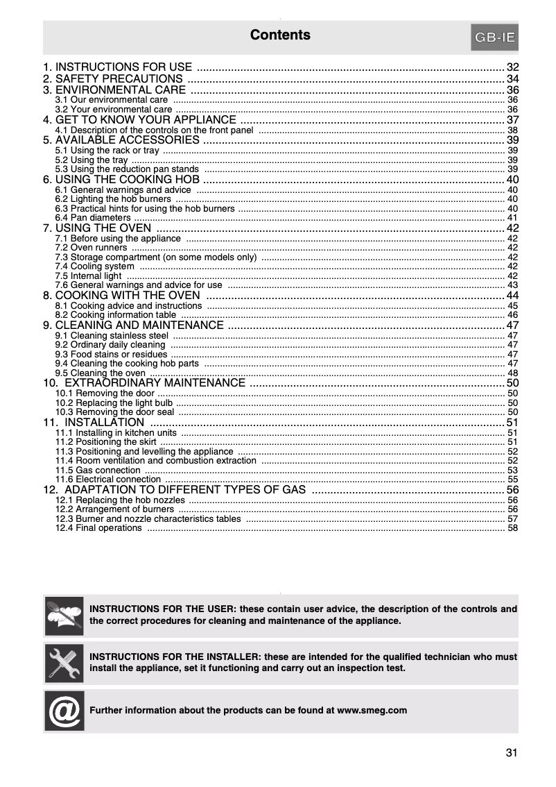 Page n°1 - Manuel utilisateur Smeg C8GMXI-1