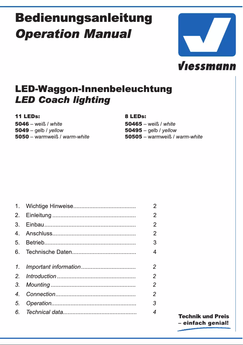 Page 1 of the manual User Manual Viessmann 5050