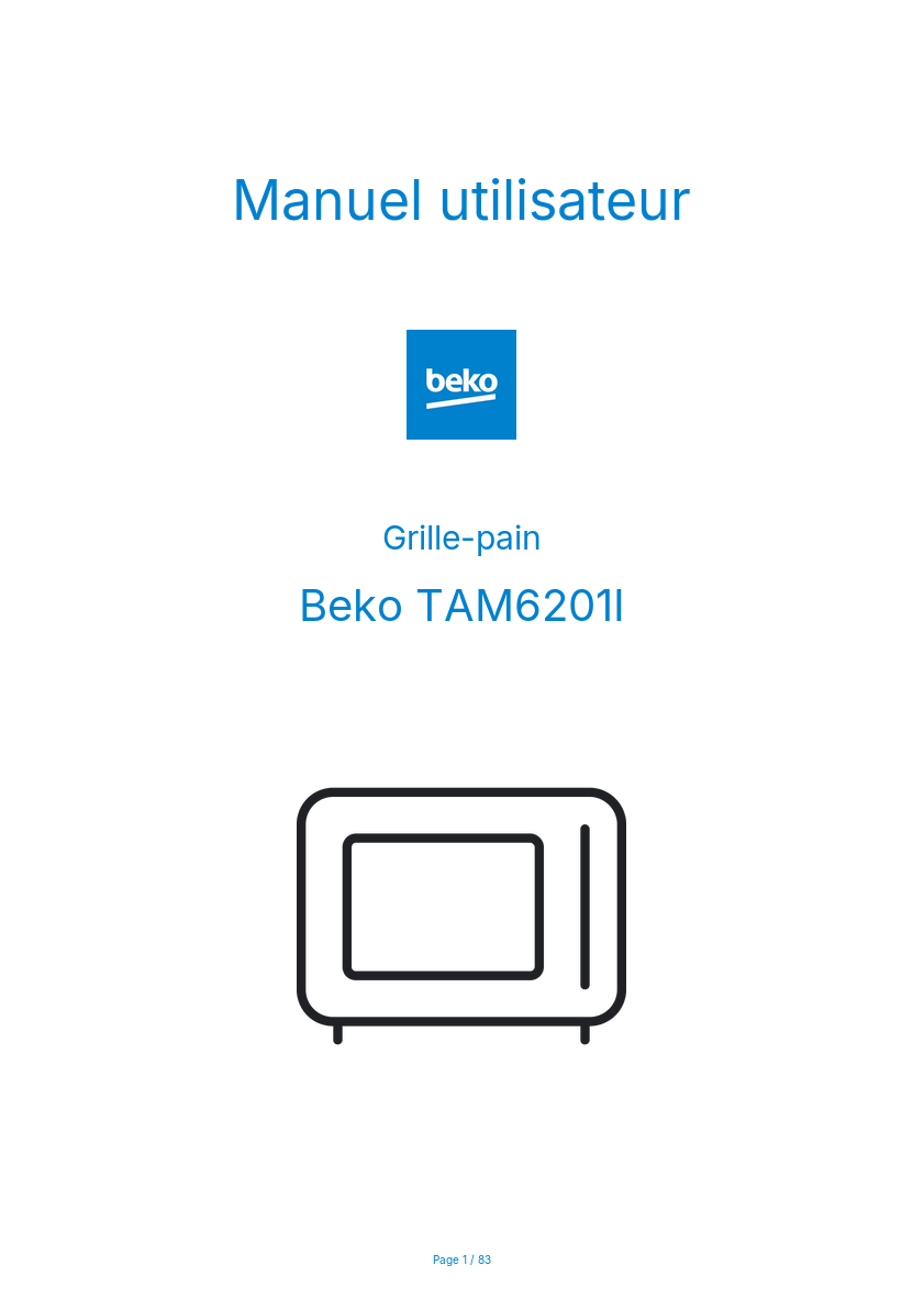 Image de la première page du manuel de l'appareil TAM6201I