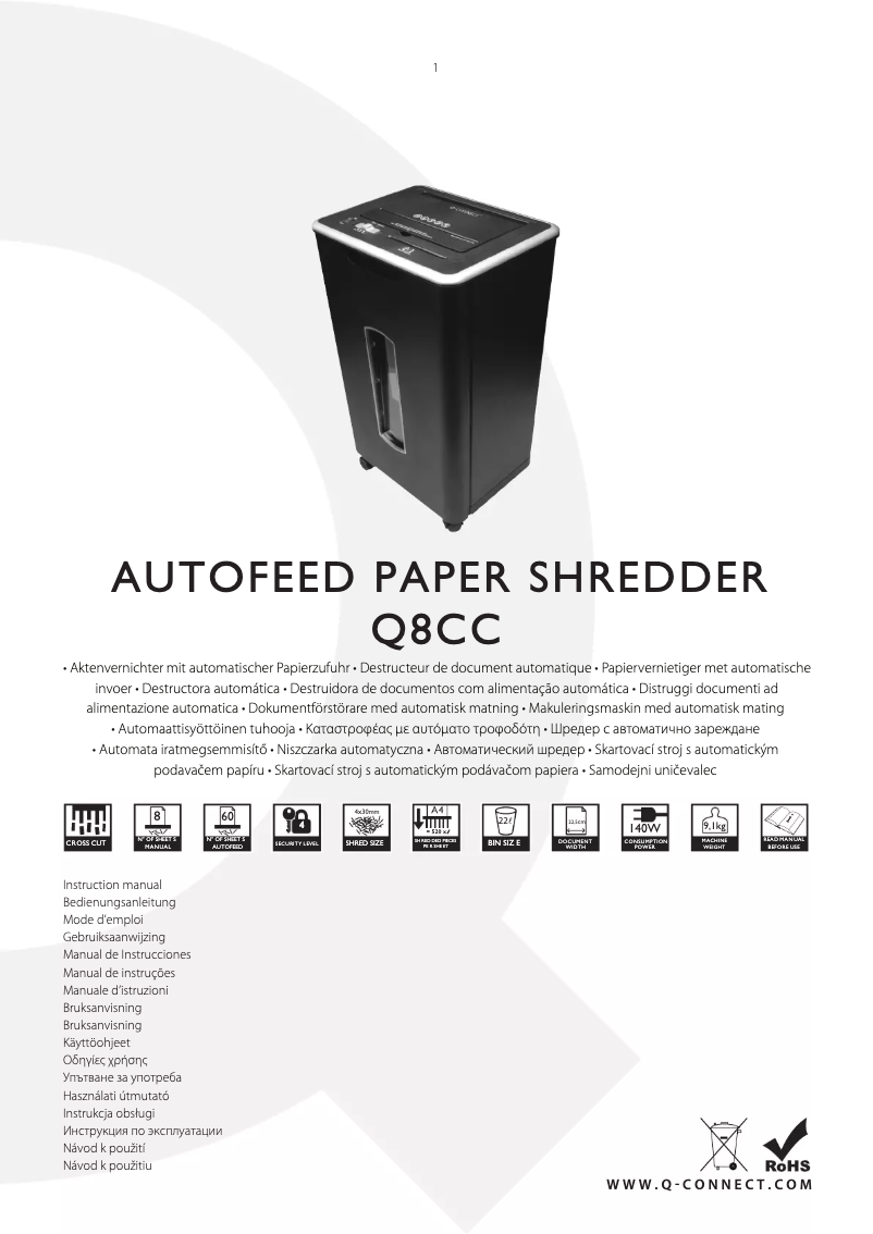 Page n°1 - Manuel utilisateur Q-Connect KF16375