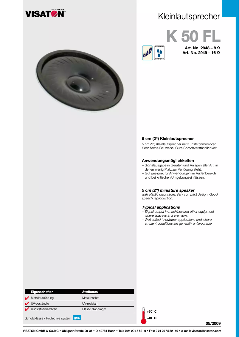 Image de la première page du manuel de l'appareil K 50 FL