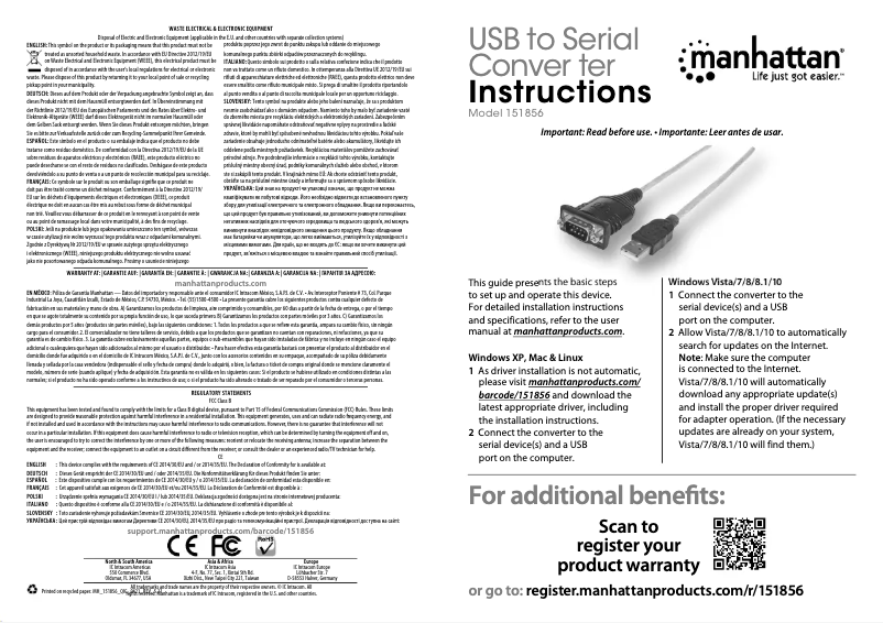 Page 1 de la notice Manuel utilisateur Manhattan 151856