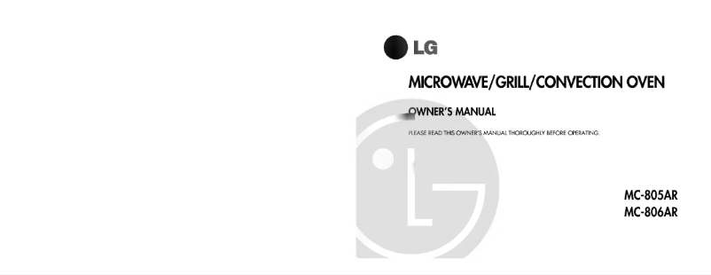 Page n°1 - Manuel utilisateur LG MC-806AR
