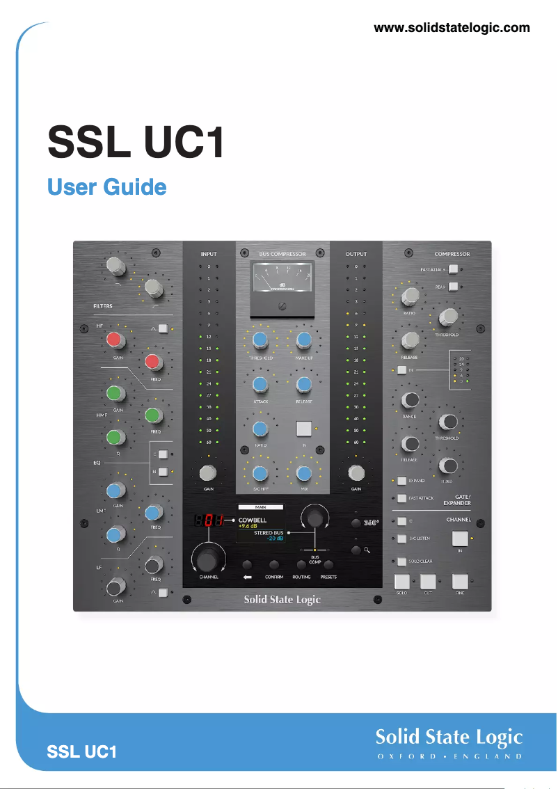 Page n°1 - Manuel utilisateur Solid State Logic UC1