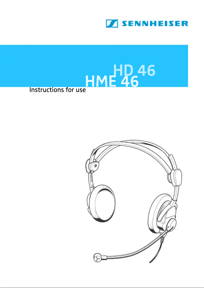 Page 1 de la notice Manuel utilisateur Sennheiser HME 46-C