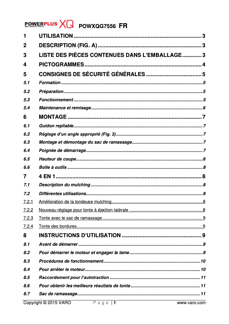 Página 1 del manual Manual de usuario PowerPlus POWXQG7556