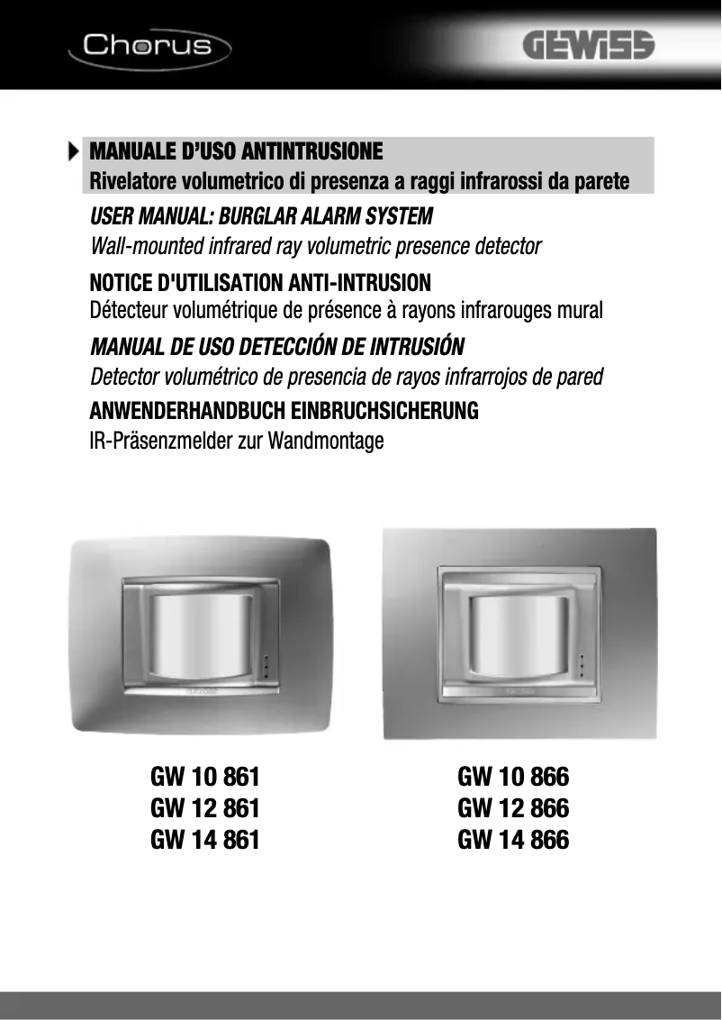 Image de la première page du manuel de l'appareil GW10861