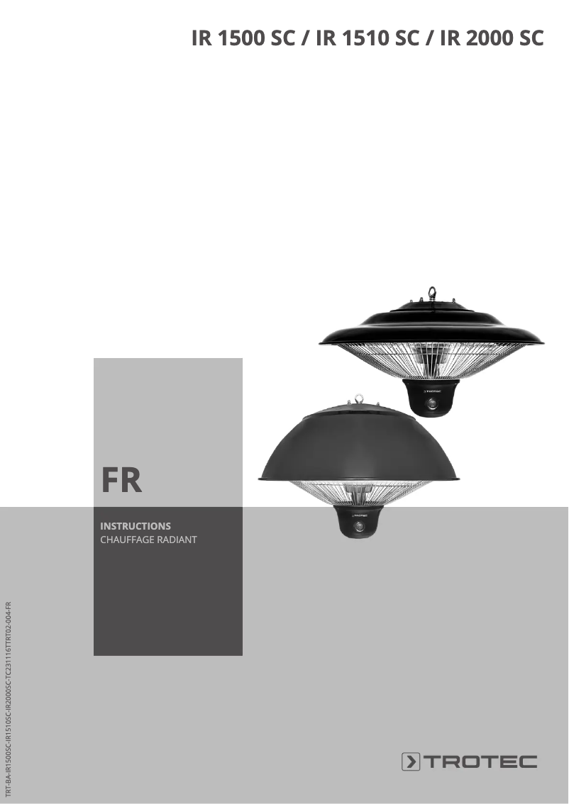 Image de la première page du manuel de l'appareil IR 1500 SC