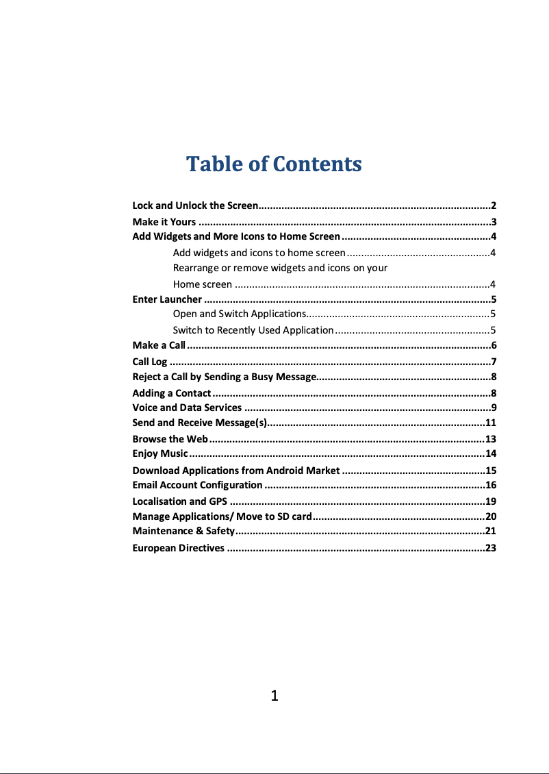 Page 1 de la notice Manuel utilisateur E-Boda Storm V500