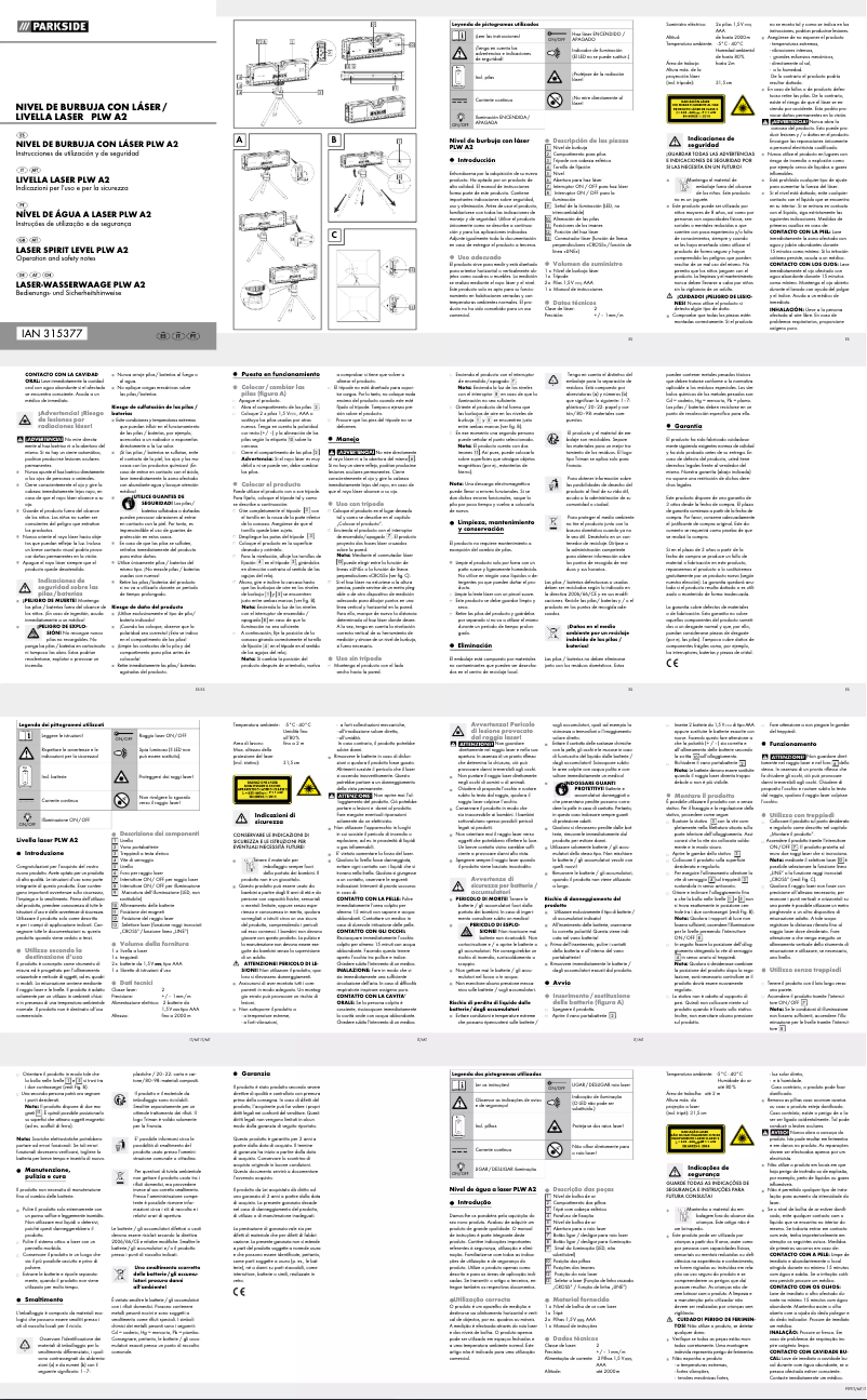 Image de la première page du manuel de l'appareil PLW A2