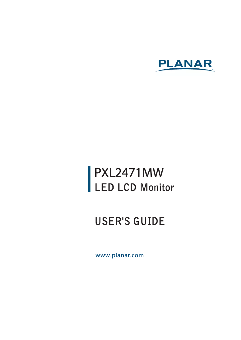 Page n°1 - Manuel utilisateur Planar PXL2471MW