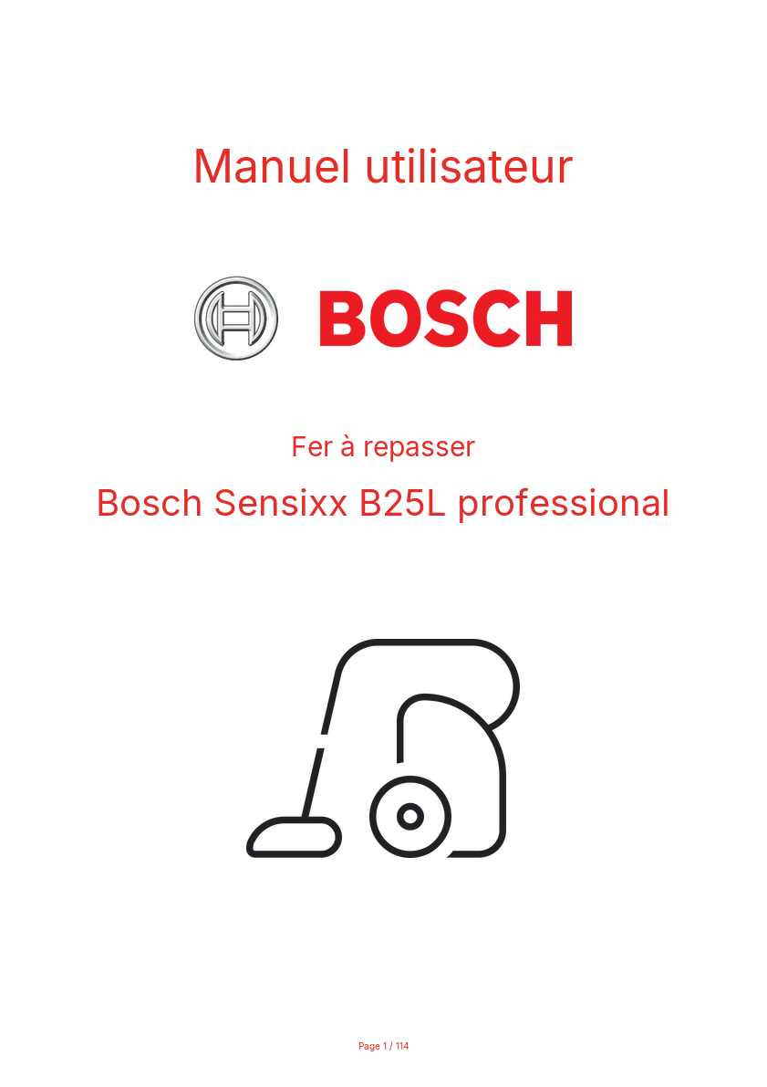 Page 1 de la notice Manuel utilisateur Bosch Sensixx B25L professional