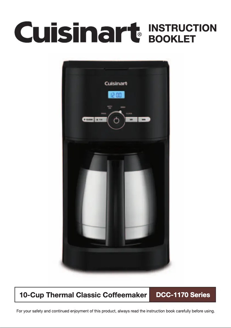 Page 1 de la notice Manuel utilisateur Cuisinart DCC-1170