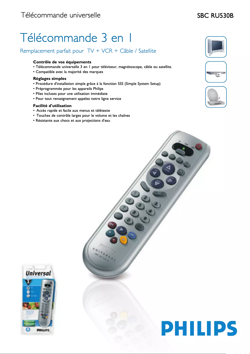 Page n°1 - Fiche technique Philips SBC RU 530