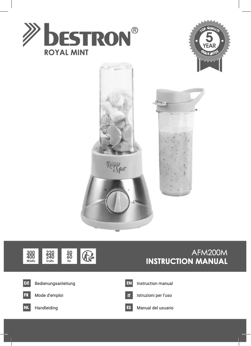 Page 1 de la notice Mode d'emploi Bestron AFM200M