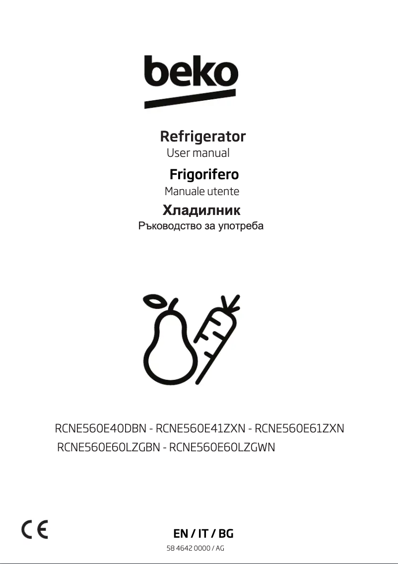 Page 1 de la notice Manuel utilisateur Beko RCNE560E41ZXN