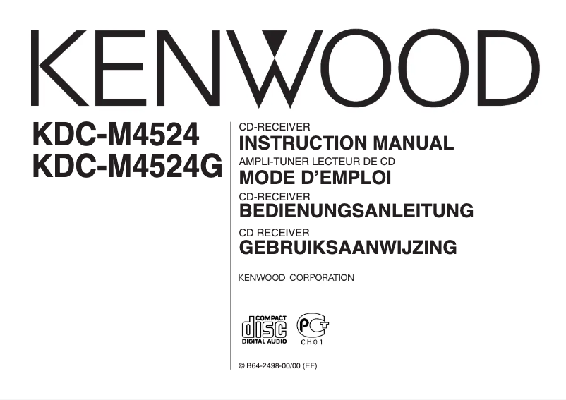 Page n°1 - Manuel utilisateur Kenwood KDC-M4524G
