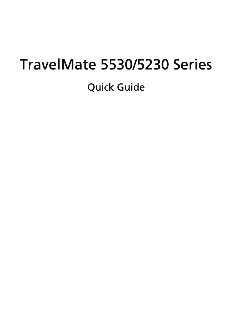 Imagen de la primera página del manual del dispositivo TravelMate TM5530